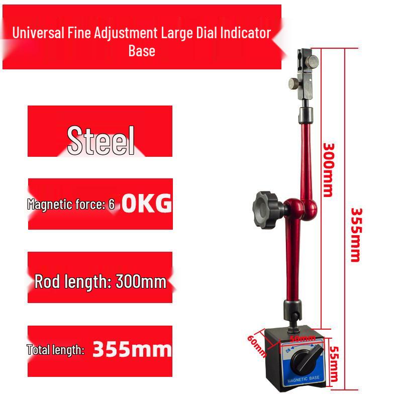 Hydraulic Magnetic Dial Indicator Stand with Extended Base for Mechanical and Lever Indicators