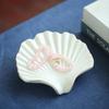 White Seashell Porcelain Soap Dish - Ceramic Jewelry Holder & Draining Tray Gift