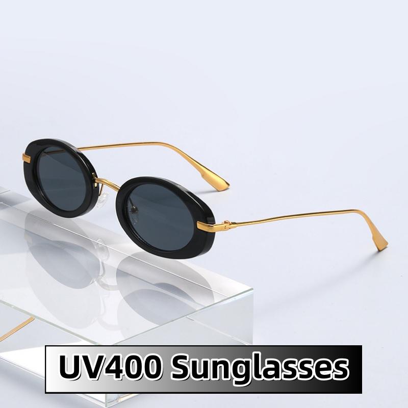 New Vintage UV400 Oval Sunglasses Full Frame Versatile Simplicity Advanced Ultraviolet Proof Travel Beach Shades Glasses