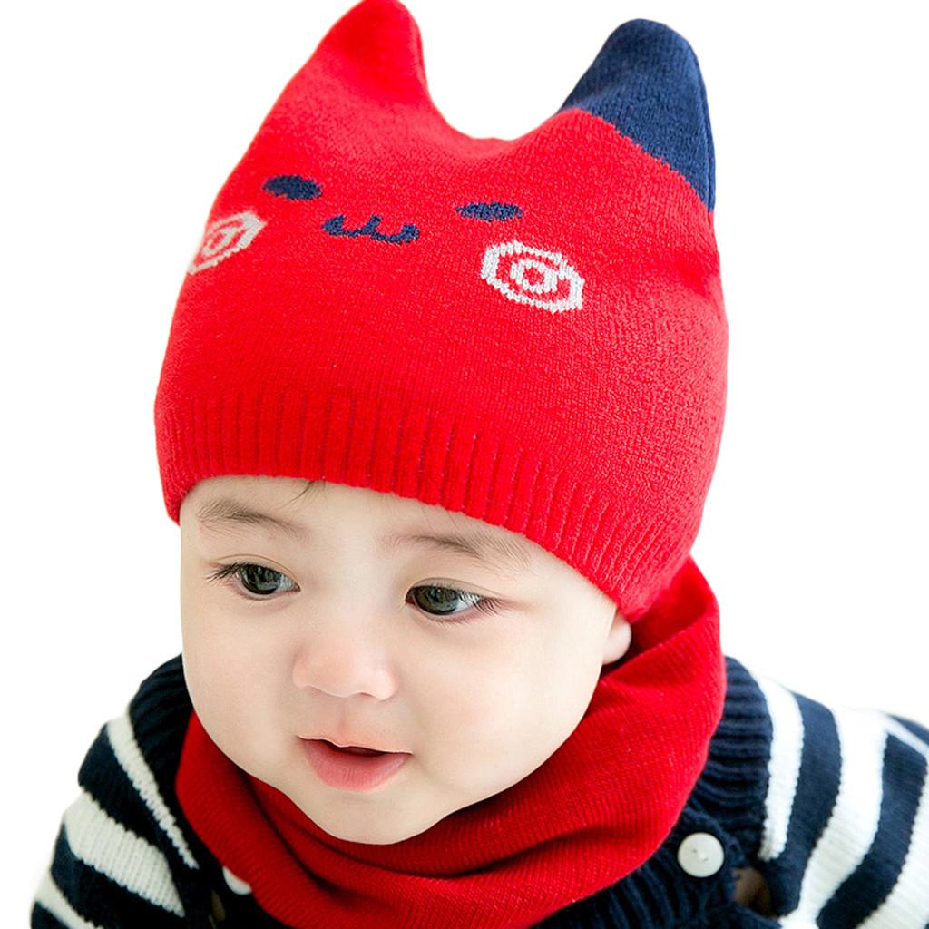 Newborn Girl Boy Cartoon Bear Warm Beanie Hat Toddler Baby Soft Cap 0~3 Month