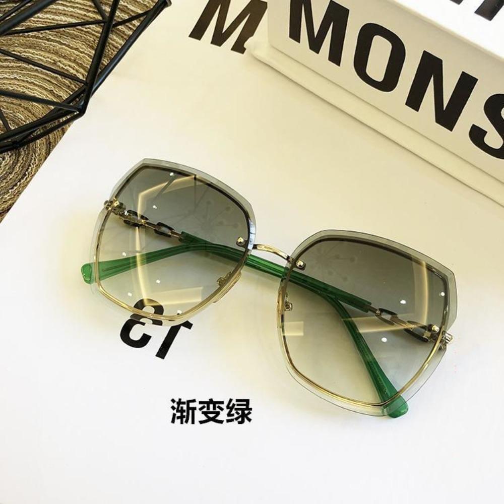 Rimless Square Polarized Sunglasses for Women Designer Sun Glasses Vintage Shades UV400 Eyewear Trendy Street Wear Accessories