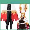 High-quality Demon Slayer Kimetsu No Yaiba Rengoku Kyoujurou Cosplay Costume Kimono Robe Suit Perfect For Halloween And Parties