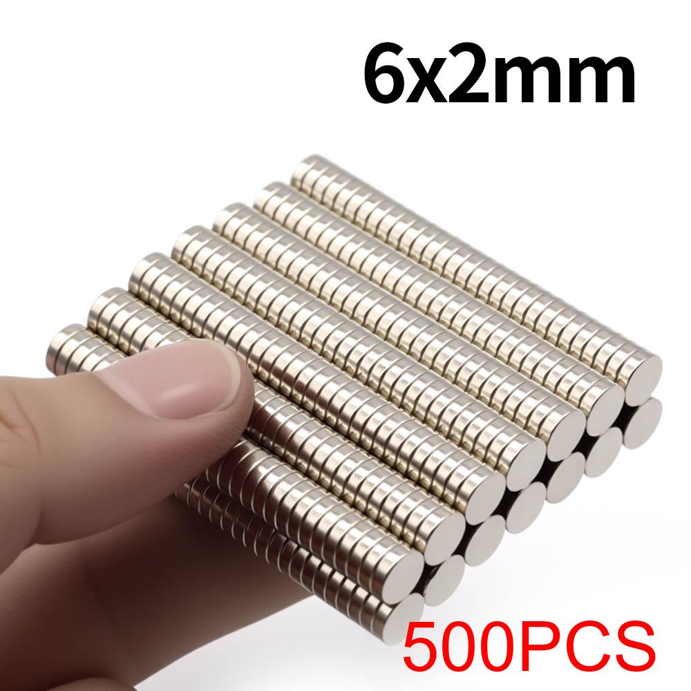 6x2mm Superstarker Neodym-Magnet N35 NdfeB Permanentmagnetische Magnete Rund Leistungsstarke Magnete Kühlschrankmagnet