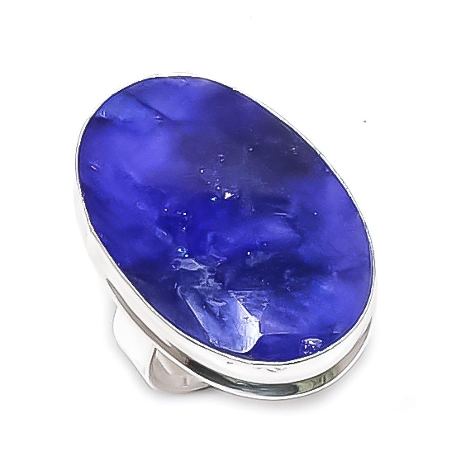 

Natural Sapphire(Simulated) 925 Sterling Silver Jewelry Ring Size 7 W1Y77