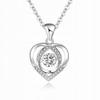 Women' SILVER Necklace Pendant Red Rose Cubic Zirconia Diamond