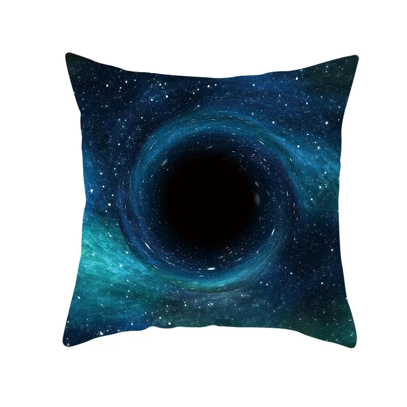 Space Science Fiction Black Hole Pattern Cushion Cover for Home Living Room Sofa Bedroom Decorative Pillowcase