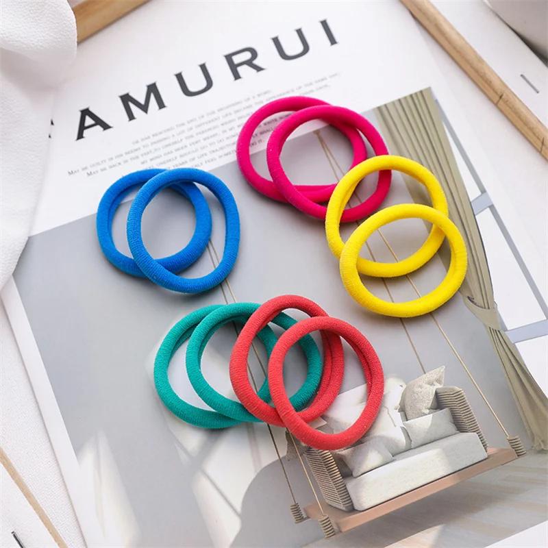 10Pcs/Set Korean Candy-Colored Rubber Band Women Simple Ponytail Hold Scrunchie Hair Bands Kid Fashion Baby Hair Accessories