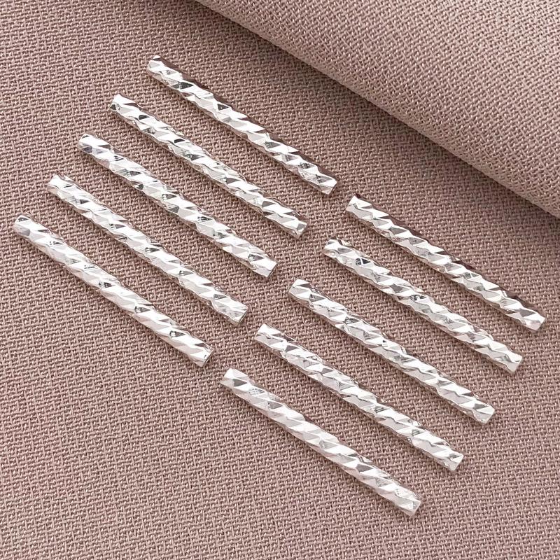 50pcs 18K Copper Plated True Golden Thick Silvery Platinum Batch Flower Connection Tube, DIY Bracelet Jewelry Making Accessories