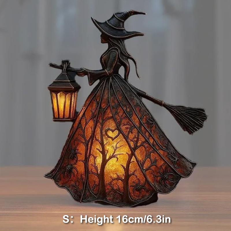 

Halloween Witch Lamp, Gothic Decor For Spooky Season, Haunted Home Centerpiece, Eerie Elegance Tabletop Decor A