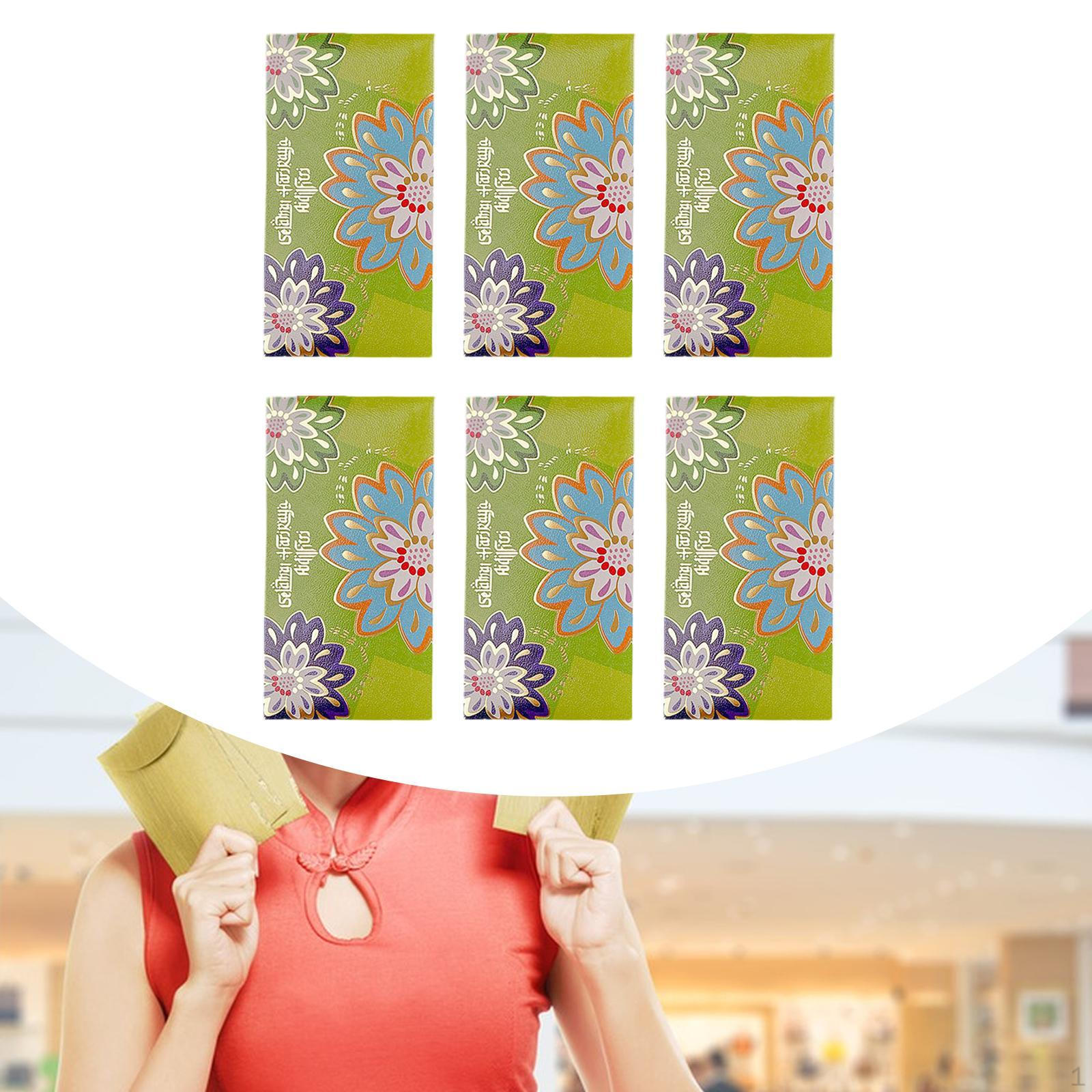 

6 Pieces Eid Money Envelopes Ramadan Green Lucky Packets for Al-adha Party Decoration Style B