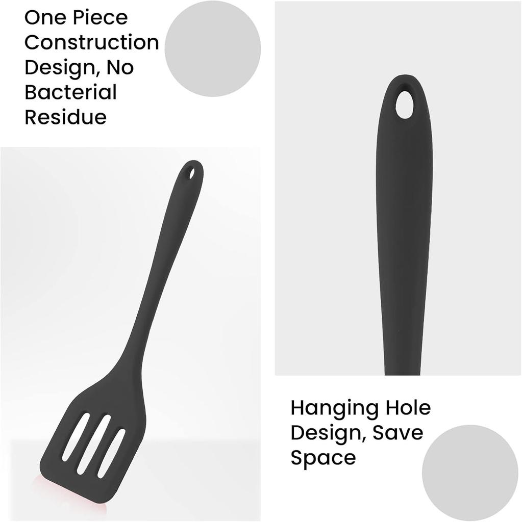 Spatula Silicone Turner Heat Resistant Slotted Spatula Colorful Egg Spatula Flipper Non Stick Cookware for Cooking Baking