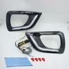 2Pcs LED DRL Turn Signal Lamps Fog Light Bezel For 15-18 Nissan Navara NP300 D23