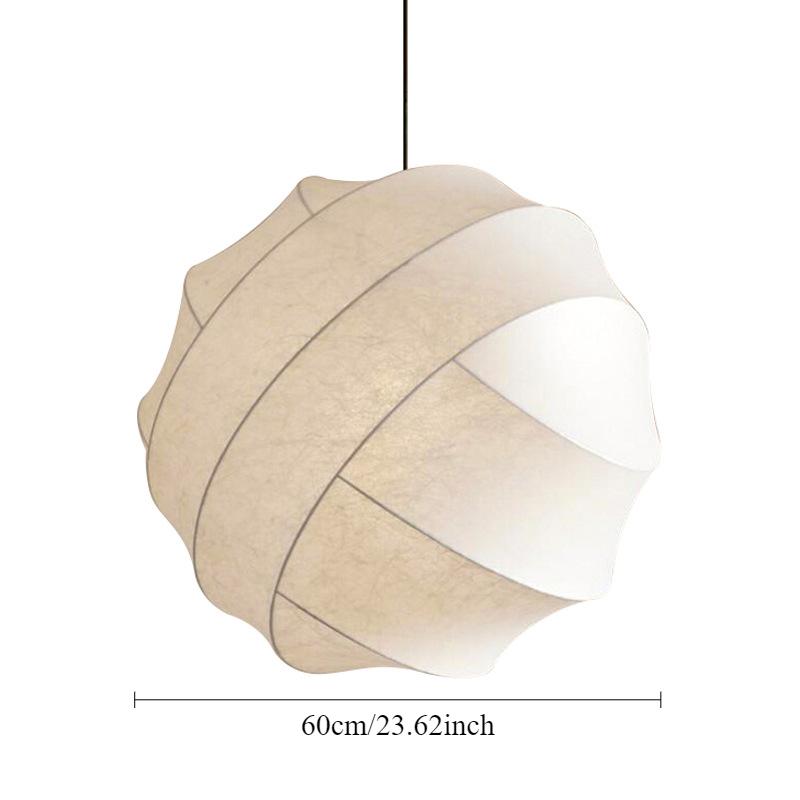 Nordic Modern style Curve Design Silk-like Polyester Fiber White Pendant Light Ball Shape Pendant Light For Hotel Restaurant