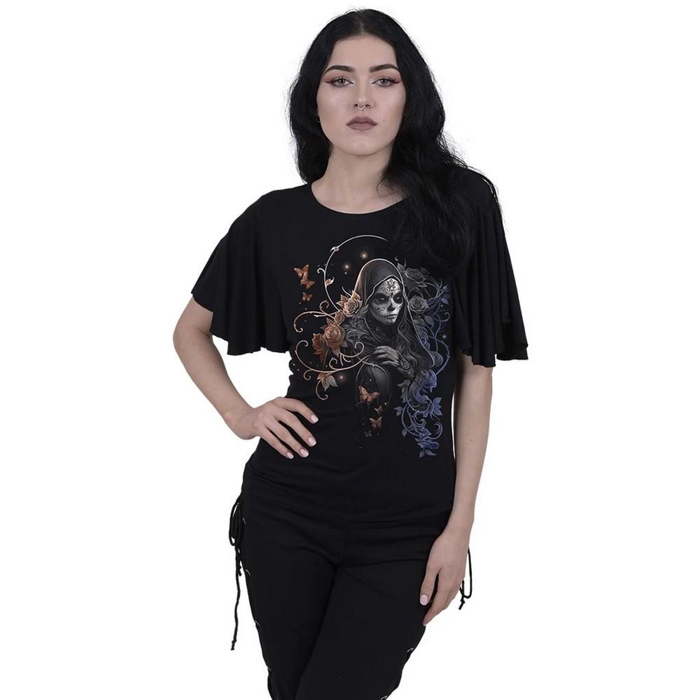 Spiral Direct Womens/Ladies Gothic Grace Boat Neck Batwing Sleeve Top