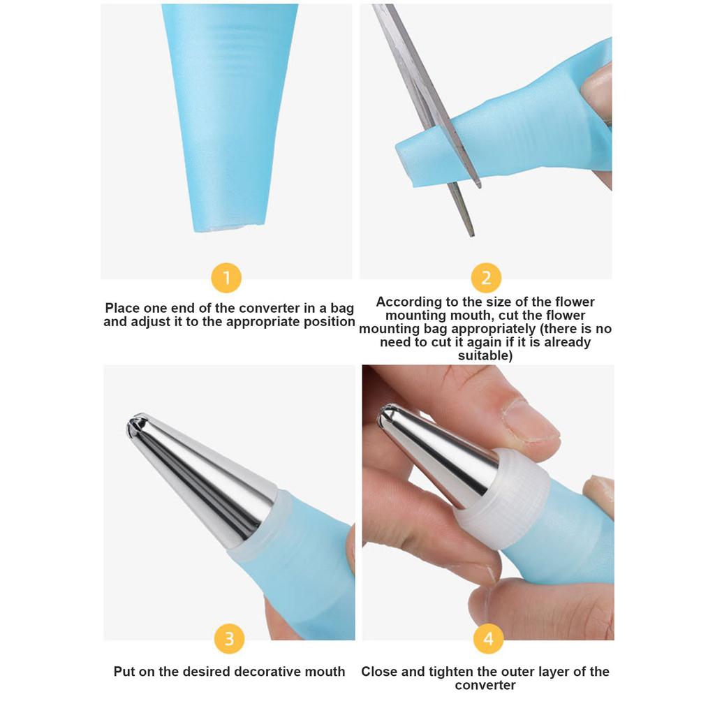 26pcs Pastry Bag Cake Decorating Tools Kit Stainless Steel Cake Nozzle Silicone Piping Bag For Bakery Confectionery Equipment