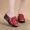 6cm Ethnic Style Slippers Women Wear Thick-soled Wedges and Fashionable Flowers In Summer, Comfortable High-heeled Sandals