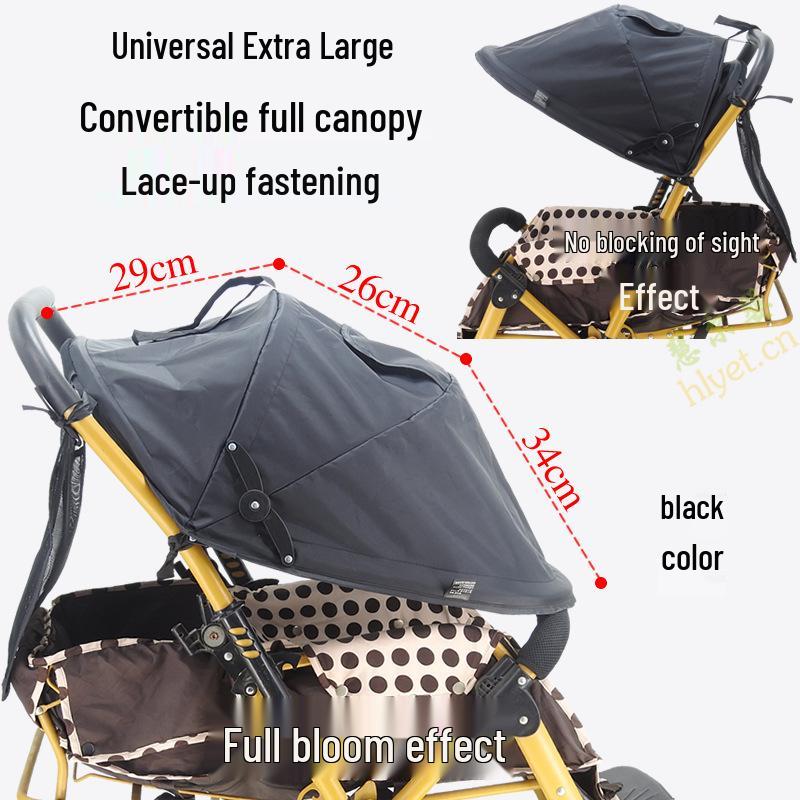 Universal Baby Stroller Sunshade Canopy with Pockets