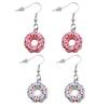 Two Pairs of Realistic Resin Donut Earrings (Pink/White Powdered Sugar)