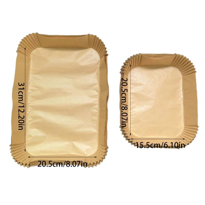 Air Fryer Papers Pads Rectangular Baking Papers Kitchen Oil-proof Paper