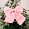 Christmas Tree Bow Pendant Velvet Bow Topper Wreaths Doors Decor Wire-Reinforced Edges Gift Bows Holiday Decoration