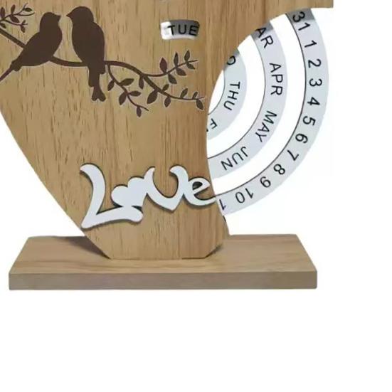 Wood Calendar Ornaments Handcrafted Desk Calendar with Adjustable Month Date Sliding Blocks No Paper Core Unique Office Decor Gift