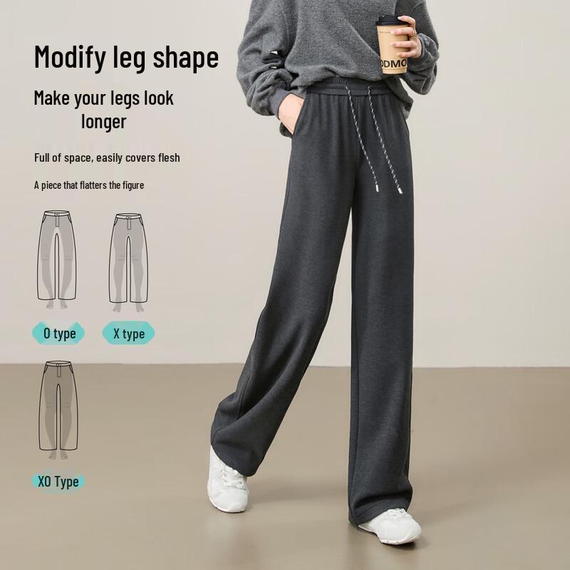 Yiyang Women's Acetate Wool Draped Wide-Leg Trousers