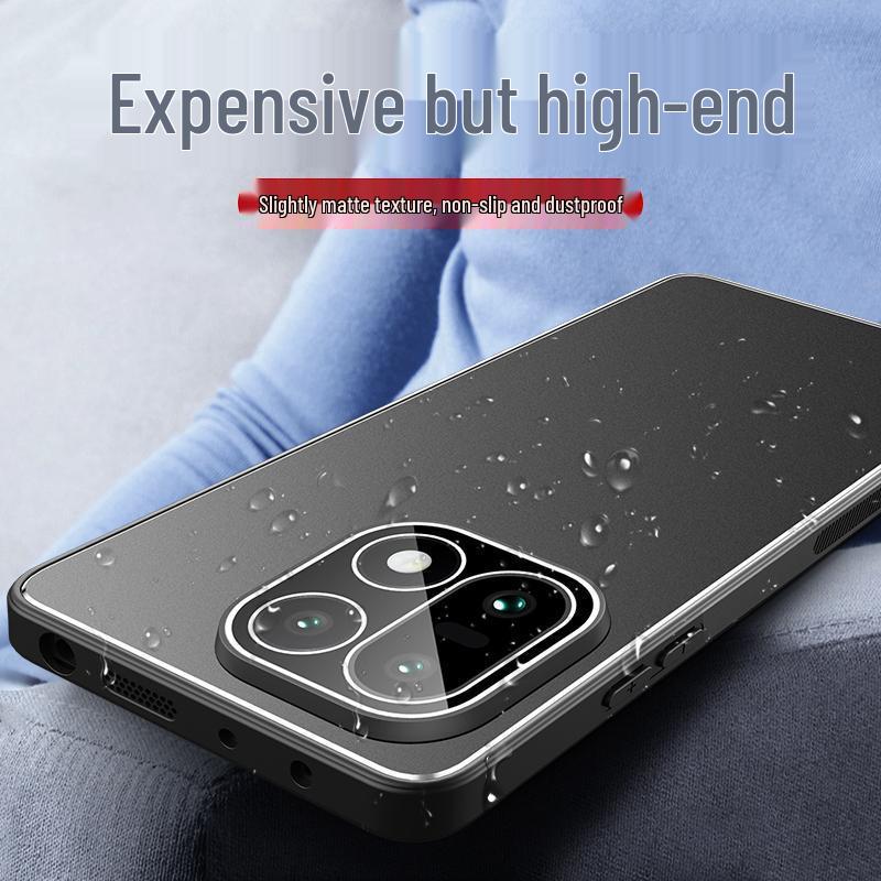 Compatible with OnePlus 15, Full Coverage Frosted Metal Protective Case with Lens Protection, Lightweight Business Hard Shell.