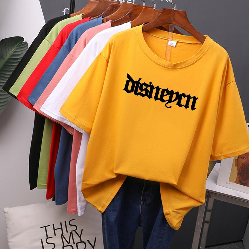 

TWINFLAMES Alphabet Clothes Women Oversized Cotton Tees Summer New Printed T Shirt Soft Female Jumper Top 4XL жовтий