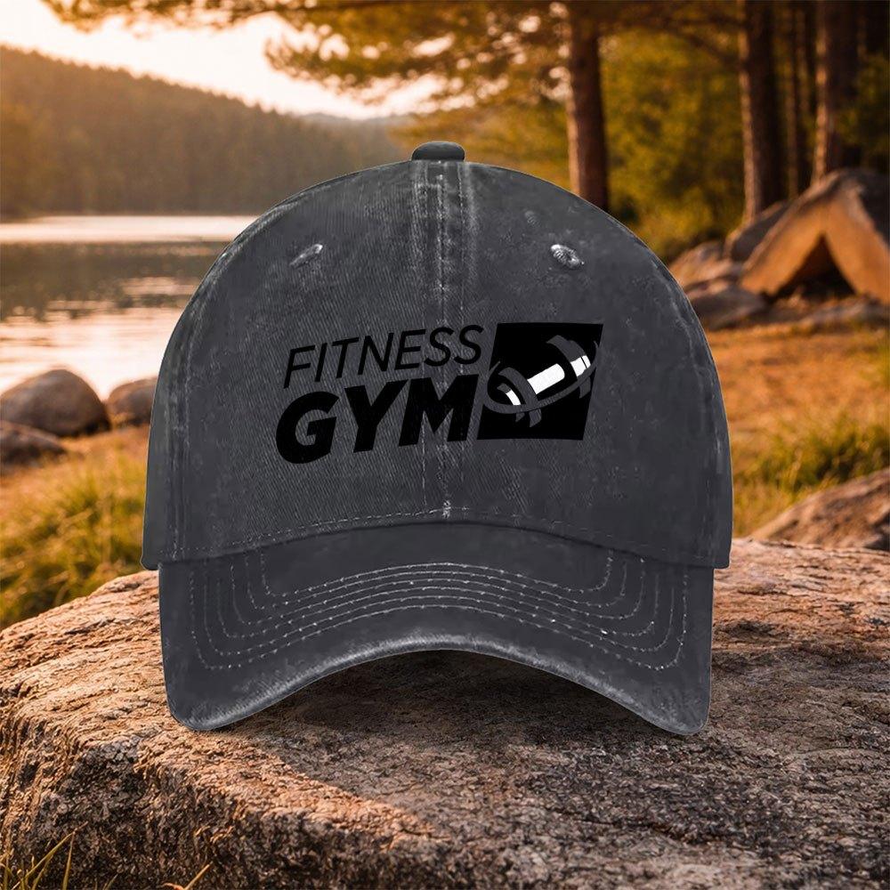 pc Casual AllMatch Gym Dumbbell Print Washed Baseball Cap Suitable for Golf Casual Wear And Outdoor Activities Unisex Golf