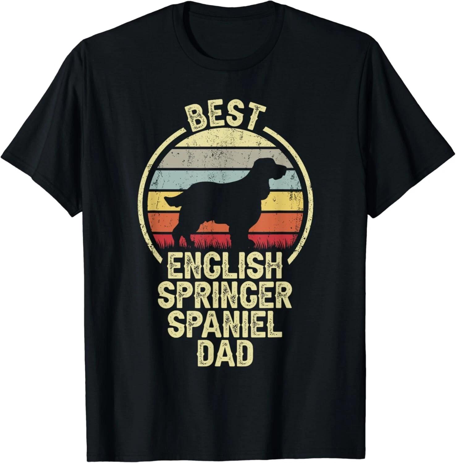 Best Dog Father Dad - Vintage English Springer Spaniel Gift Unisex T-Shirt S