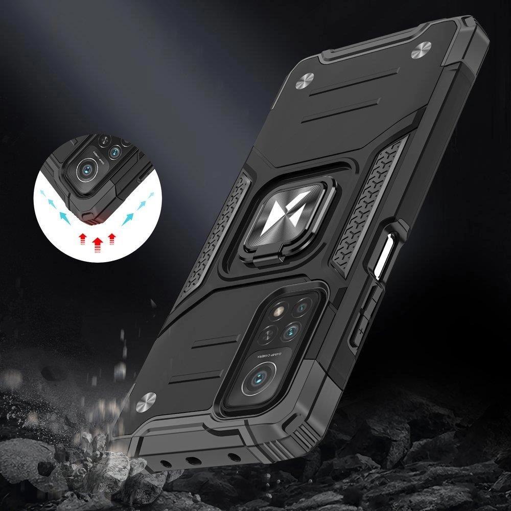 Wozinsky Ring Armor Pancerne Hybrydowe Etui Pokrowiec + Magnetyczny Uchwyt Samsung Galaxy A03S Niebieski