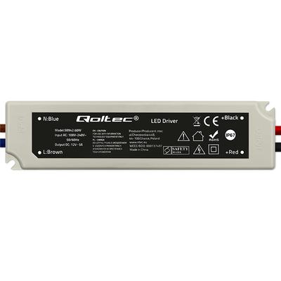Qoltec Zasilacz Impulsowy LED IP67 | 60W | 12V | 5A | Wodoodporny | Biały