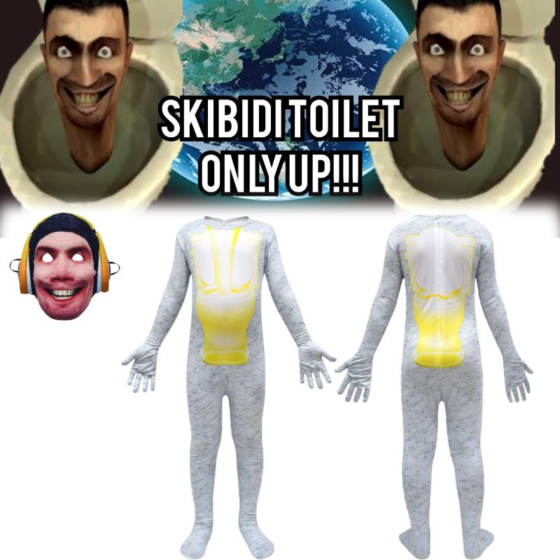 Toilet Kids Skibidi Cosplay Costume Suit Onesie Jumpsuit Mask Halloween Party