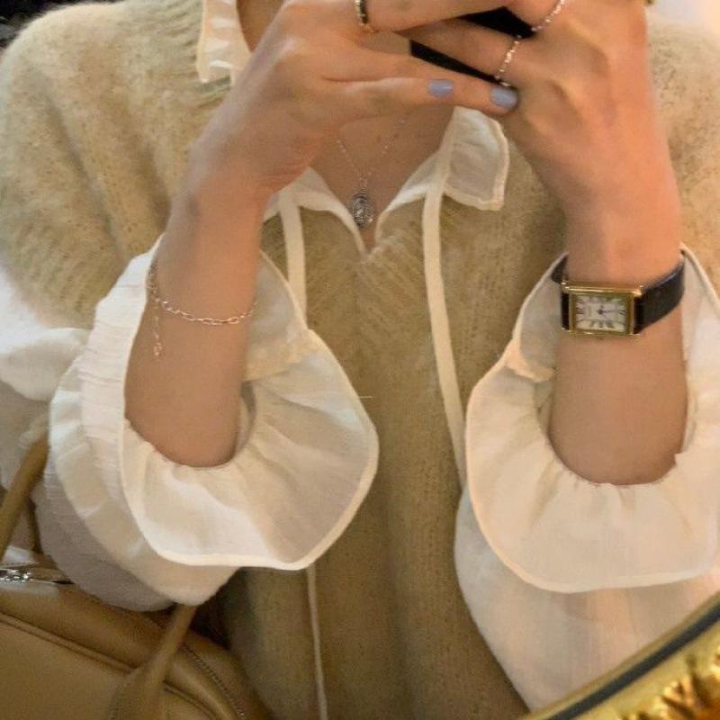Women's Chiffon Loose-Fit Shirt, Korean Style - 2023 Spring/Autumn Collection