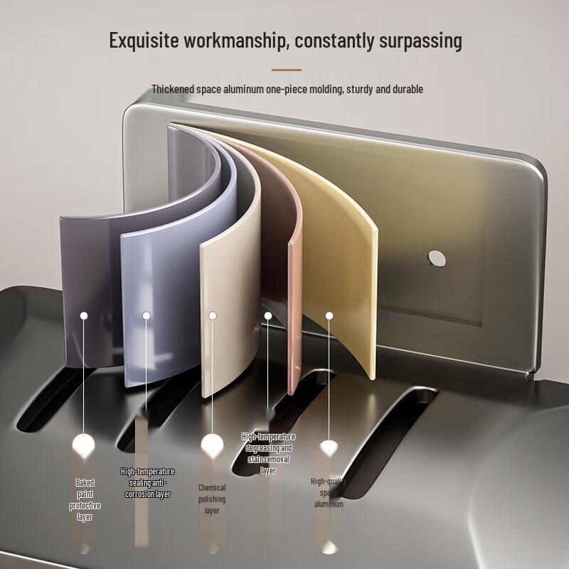 Chahua Space Aluminum Punch-Free Bathroom Soap Dish Organizer