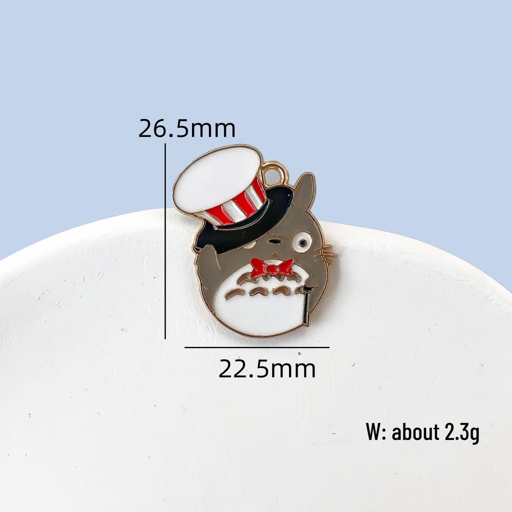 Totoro Miyazaki Pendant: Cute Cartoon Alloy Keychain Charm with Drip Oil Finish
