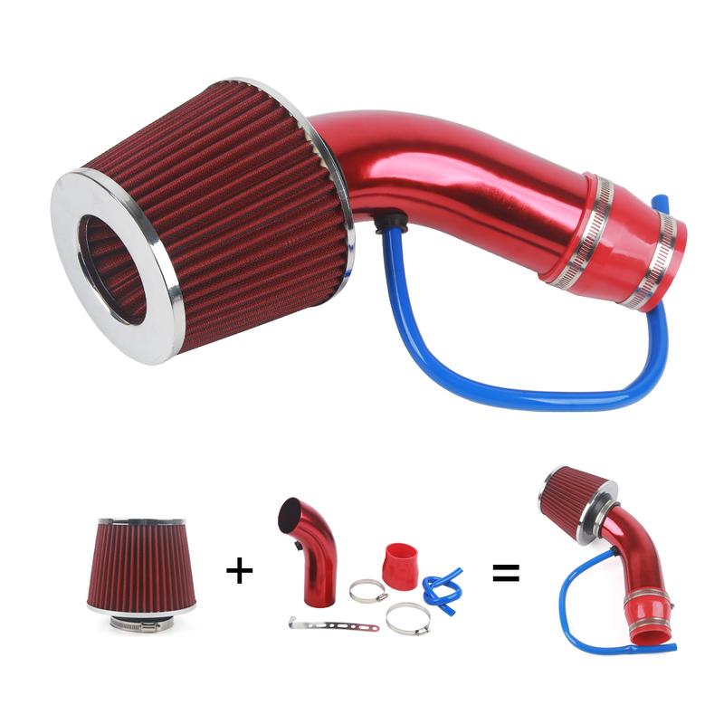 Universal 76mm Car Racing Cold Air Intake System Turbo Induction Pipe Tube Kit Aluminum With Cone Air Filter Inlet