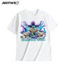 Anime Style One Piece Road Feisuolonuo Pure Cotton Printed Fashionable Unisexs and Womens Clothing New Loose Casual Tshirt