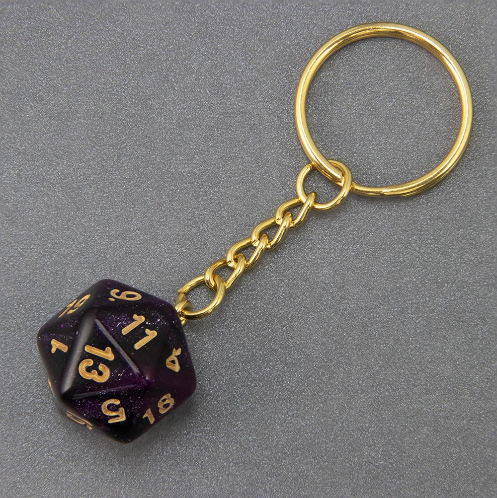 Galaxy D20 Dice Keychain Fashion Keyring Ornament Key Chain Pendant Men Kids Toys Gifts