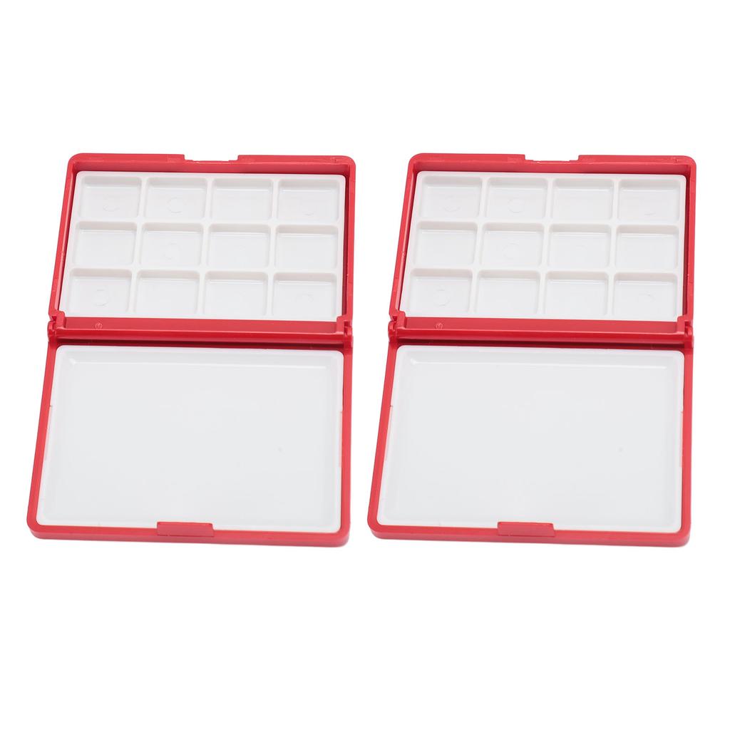 2Pcs Portable Watercolor Box Detachable Easy to Clean Compact Mini Watercolor Palette Box for Beginners Artists