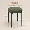Set of 4 Stackable Round Stools with Padded Seat, Backless, Space Saving, 45 x 45 x 47.5 cm, Dark Green