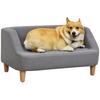Dog Sofa Dog Bed Pet Scandinavian Style Wooden Legs Removable Fabric Covering 75 X 55 X 39 Cm - Grey