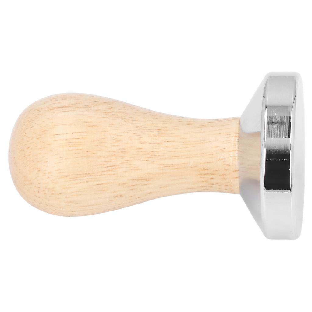 Coffee Tamper Detachable Food Grade Stainless Steel Flat Bottom Coffee Powder Press Hammer with Wooden Handle