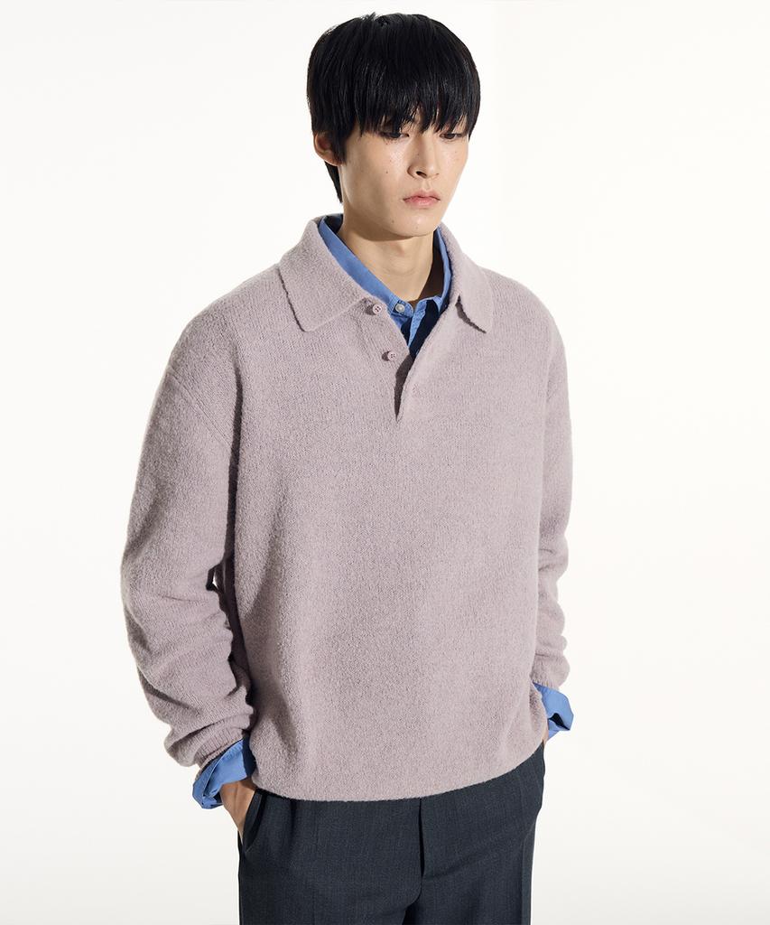 SIECLE Alpaca Polo Knit (Dusty Pink)