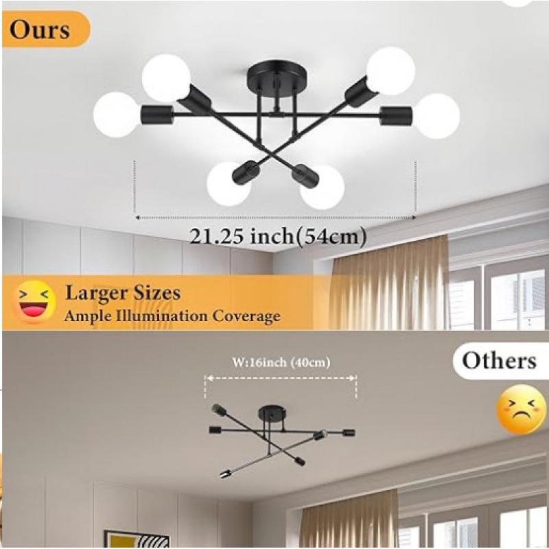 Nordic Wrought Iron Pendant Light: Creative Industrial Style for Living Room, Dining Room, or Bedroom.