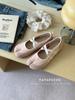 2025 summer Korean round head shallow mouth soft sole Mary Jane shoes casual cowhide one word belt single shoes flat shoes women's tide