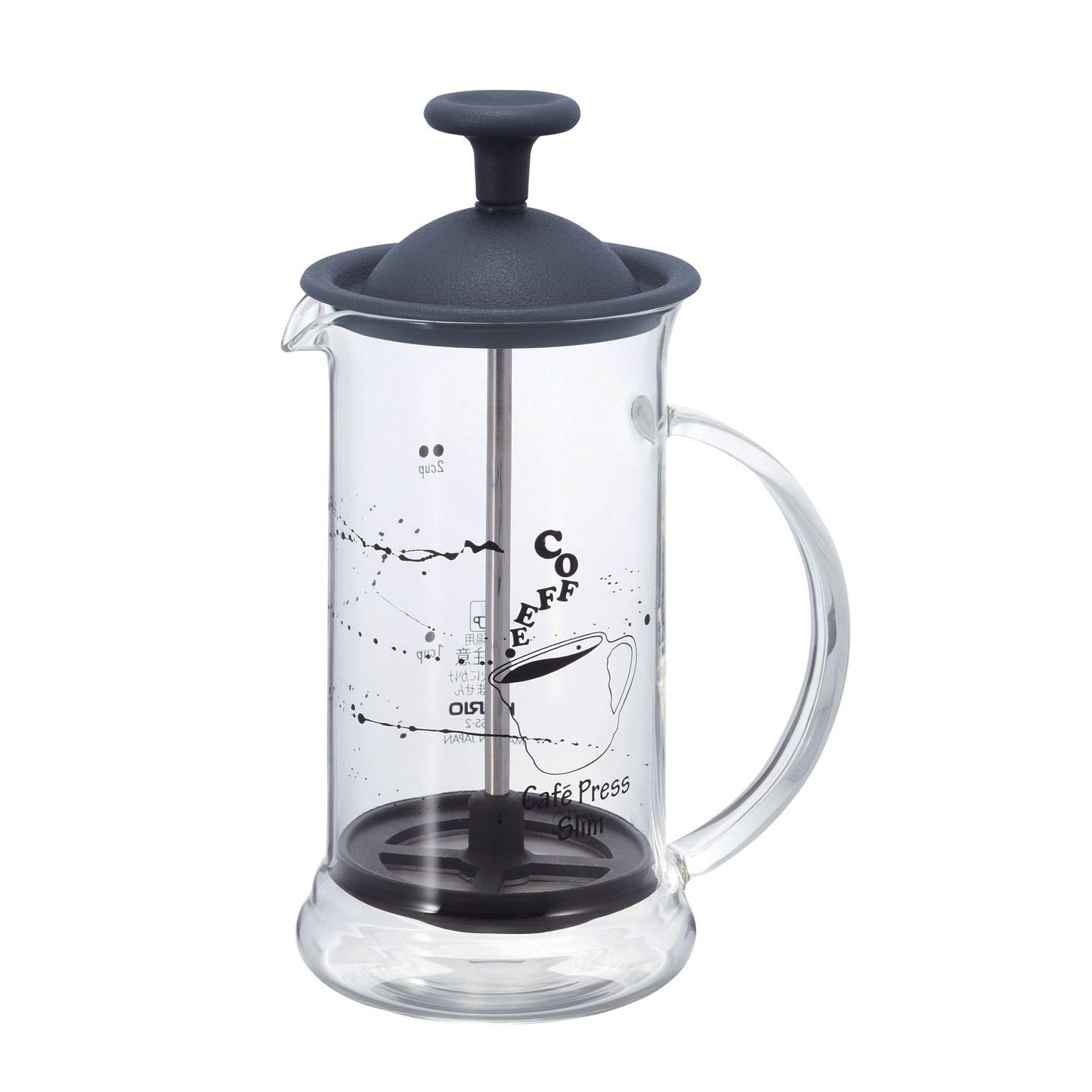 

HARIO Cafe Press Coffee & Tea Press, 1-2 cups, Black, CPSS-2TB