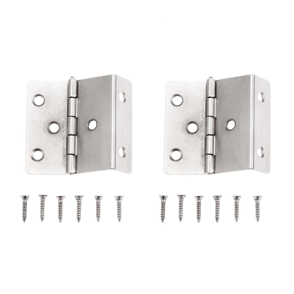 2Pcs Decorative Box Hing with Screw Three Folding Hinge Hardware for Door/Cabinet/Furniture/Vintage Jewelry Chest Bronze/silver