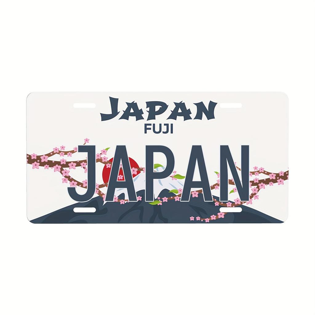 Aluminum License Plate Logo - JDM Style Personalized  Japanese Mount Fuji Theme Replica License Plate for Decoration Only Su