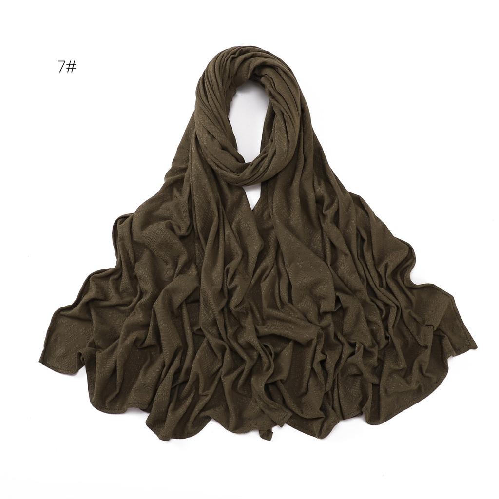 New Jacquard Flower Cotton Hijab Scarf For Women Bandana Long Shawl Headband Head Wraps Ramadan Turbans Luxury Brand 170*70cm